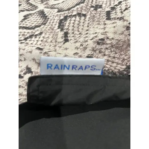 Rainraps Hooded Rain Poncho Snakeskin Print Rain Coat Lightweight OS Gray Size XL