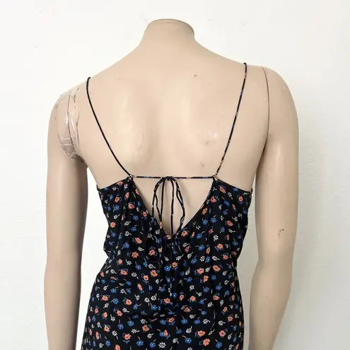 Madewell [] Tie Back Slip Dress Prairie Posies Floral Print Midi Scoop Neck Sz 8