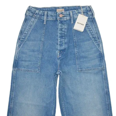 NWT Mother The Patch Pocket Private Flood in Flag Me Down Crop Jeans 26 Blue