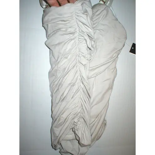 NWT New Designer Josie Natori Top Tank S Beige Ruched Adjustable Convertible Str