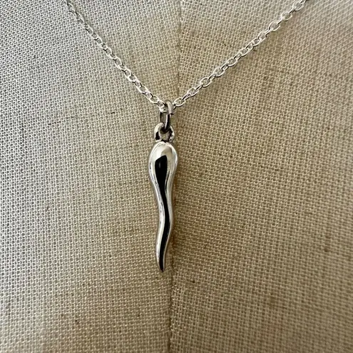 Monet   silver tone chili pepper pendant necklace