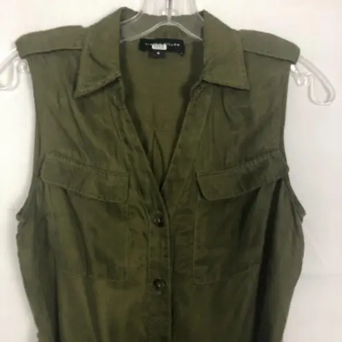 Slate + Willow Button Down Sleeveless Green Dress Size 4
