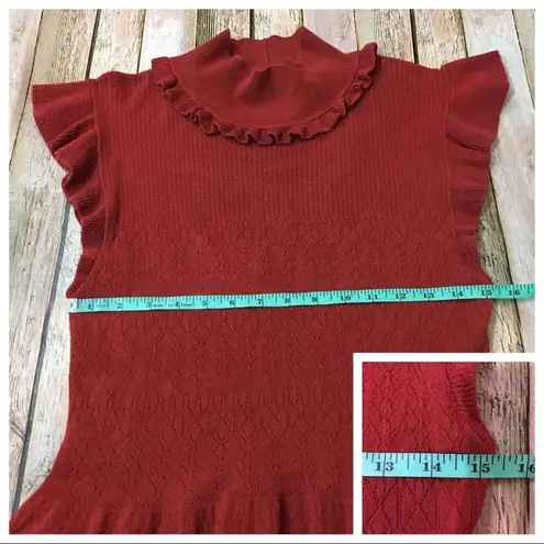Torn By Ronny Kobo Knit Peplum Top - Rust - Large