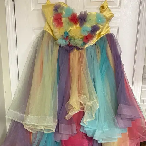 Strapless Multi Color Tulle Formal Dress Size undefined