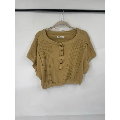 We The Free  People Roxy Cropped Tee Women Small Golden Palm Western Granolagirl