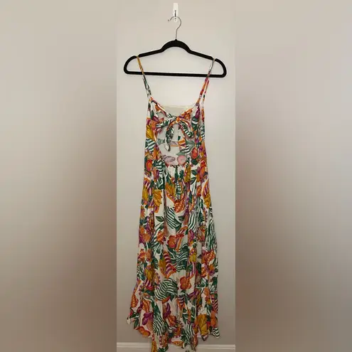 Paper Heart Open Back Floral Maxi Dress, Multicolor, Size S, EUC