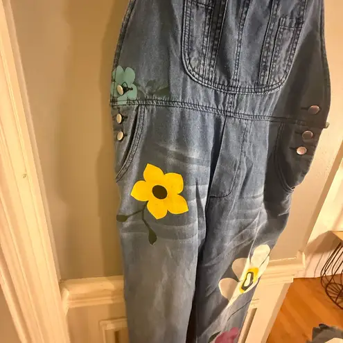 🌼 Vintage Style Denim Overalls with Hand