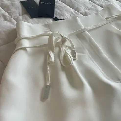 Halston Heritage White High Waist Tailored Shorts