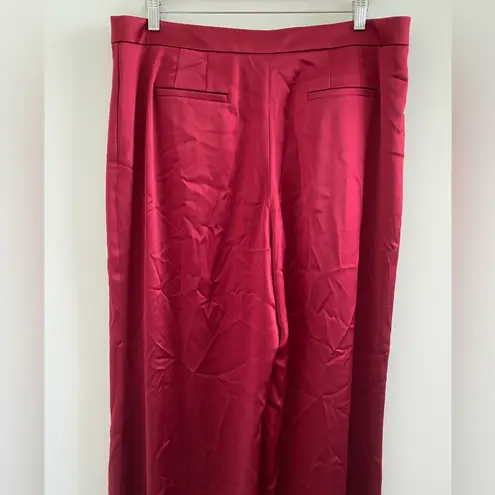 Lafayette 148 New York Scarlet Red Satin Wide