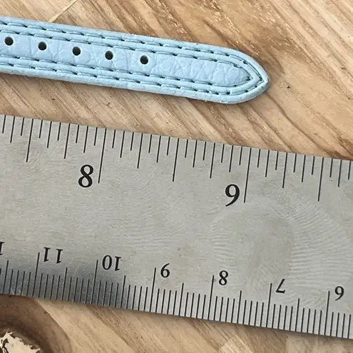 Timex Ladies Watch Vintage Mechanical Winding New Blue Strap White Round Dial