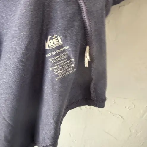 REI Co Op Womens Blue Short Sleeve Crew Neck T Shirt Built On Purpose Size Small Gray