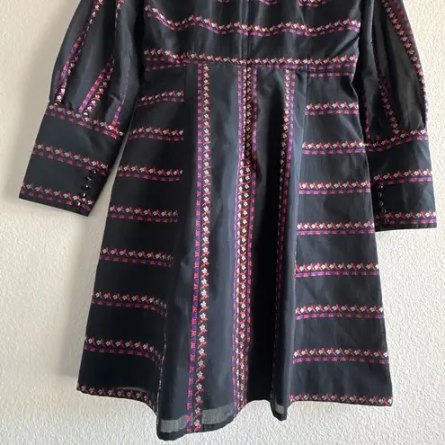 Sandro Sibel Floral Jacquard Mini Dress Lace Mock Neck Metallic Size 1 Small