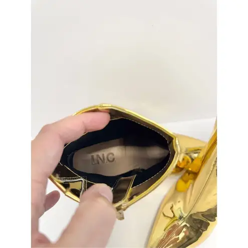 INC International Concepts Boots Size 7 Gold Pointed Toe Stiletto Heels