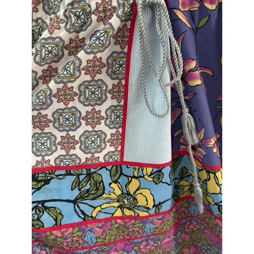 Uncle Frank Printed Ivy Patchwork Drawstring Waist Mini Dress Multicolor Size XL