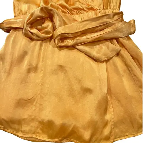 Rays for Days Revolve Avery Romper Yellow Satin Strapless Size S