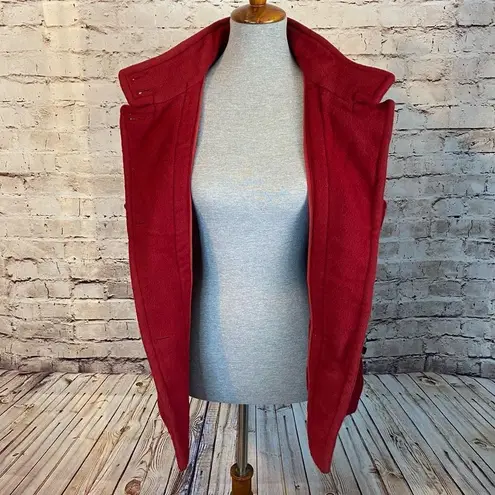 Woolrich Womens Wool Blend Vest Button Up Sleeveless Cranberry Red Size L