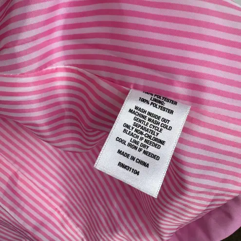 kim rogers Pink Hooded Raincoat Medium Drawstring Waist Lightweight Jacket Coat