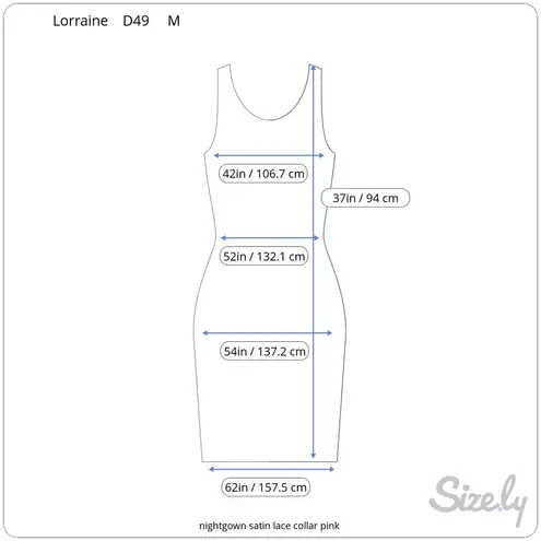 nightgown satin lace collar pink floral Size M