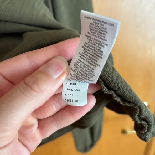 Nation Ltd Women's Square Neck Long Sleeve Olive Green Top, Size XS 1383JJR