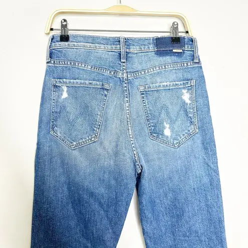 MOTHER Womens The Tripper Jeans Pocket Distressed Denim Cryin' Cowboys Size 28