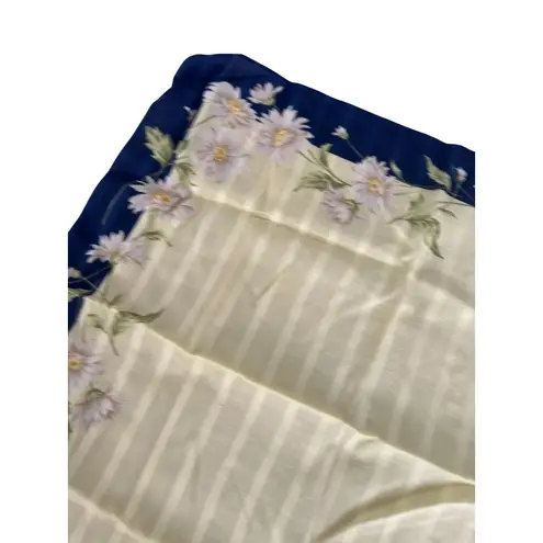 RENOMA Paris Floral Daisy Print 16" by 16" Cotton Scarf