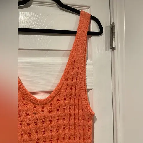 NWT Uncharted Threads Size L Coral Stretchy Knit Crochet Terry Cover Up Dress Pink Size L