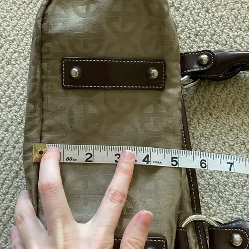 Giani Bernini Shoulder Bag Medium Tote Classic Initial Tan Brown Y2K Like New