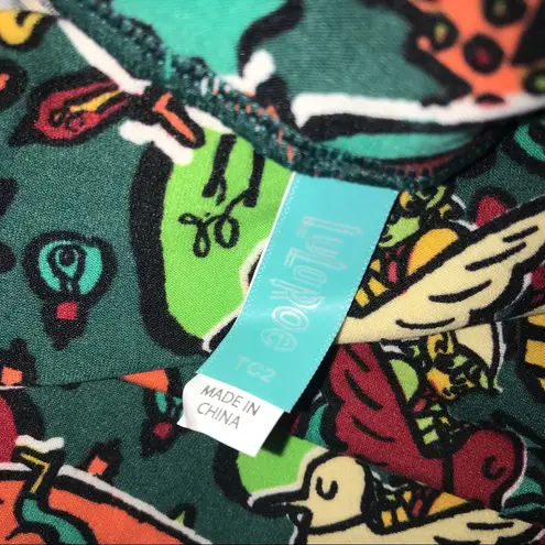LuLaRoe  Leggings Holiday Turtle Doves & Lights TC2 Tall & Curvy 2 Sz 18+ NWT