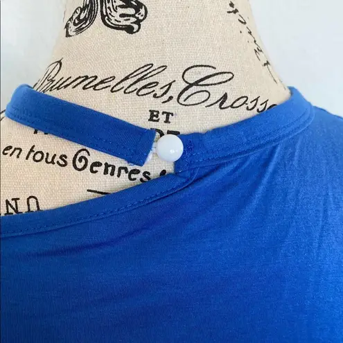 Elle Vibrant Blue Asymmetrical Short Sleeve Tee