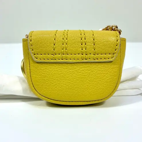 See By Chloe Keyring With Leather Pouch Goat Leather Pure Yellow NEW Gift