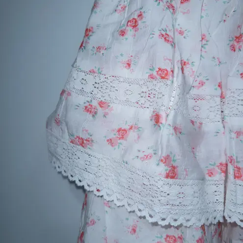 Tuckernuck Hyacinth House White Floral Lace Ruffle Mini Skirt Size Large NWT