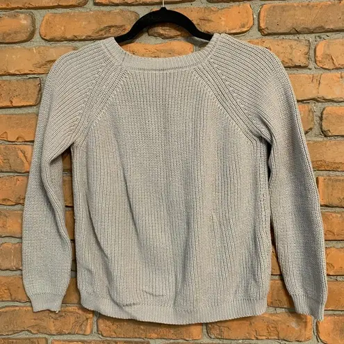 Lulus  Women's‎ Just For You Light Grey Backless Cable Knit Long Sleeve Sweater S