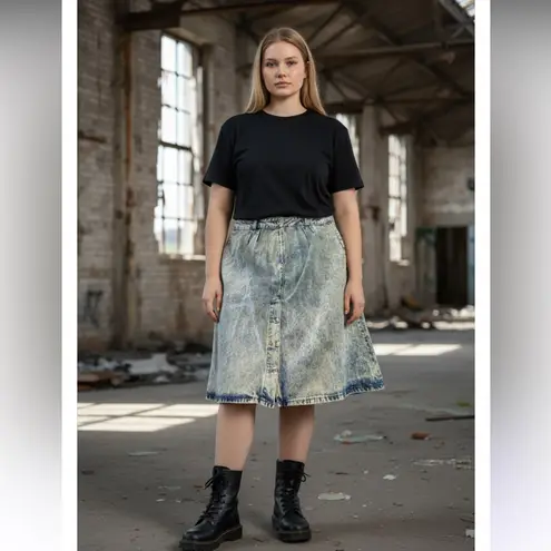 VINTAGE 80’s rare VENEZIA Stone acid wash PLUS SIZE Denim Button