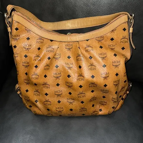 MCM Germany Large Hobo Bag Cognac Visetos Authentic 02456