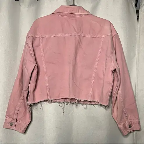 Boyish The Tommy Pink Denim Cropped Oversized Jacket Small