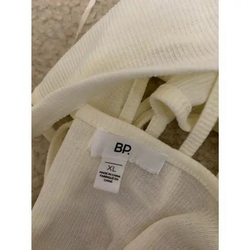 Bp. women's ivory ribbed strappy cropped top XL NEW
