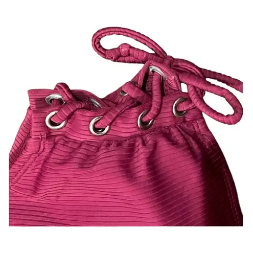 California Waves Wine Lace Up Back Hook Bikini Top Beach Swim Juniors size XL