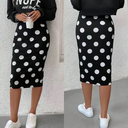 Moa Moa MOA Black and White Polka Dot Skirt