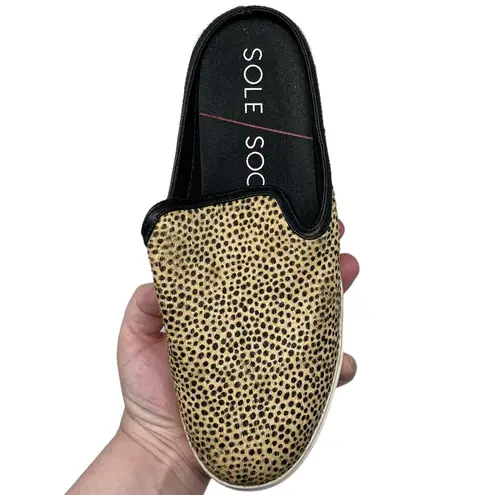 Sole Society “Belynda” Calf Hair Cheetah Print Mules Sneakers Slip-On Size 7.5