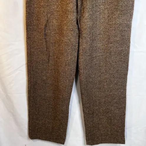 Casual Corner VTG Brown Tweed Pants 75% Wool Made in Italy Lined Size 8* Classic