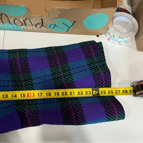 Doncaster Vintage Don Caster 100% Wool Purple Plaid Lined Blazer Velvet Size 14 Petite