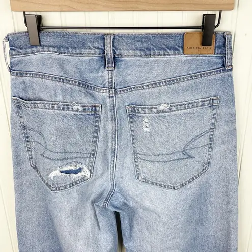 American Eagle  Ripped Low-Rise Baggy Straight Jean Blue Denim Women's Size 2