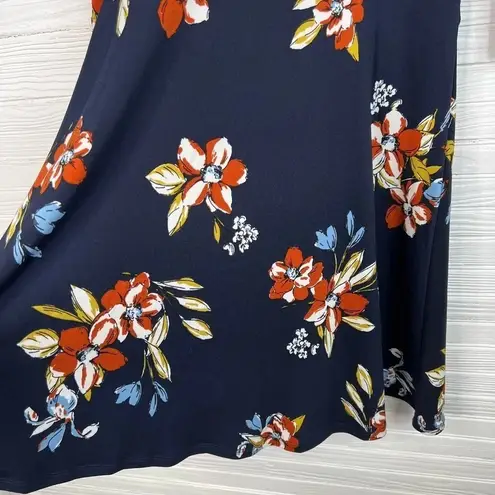 Leota Blue Santa Barbara Floral Perfect Wrap Dress NO BELT Size M