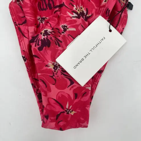 Faithfull the Brand Andez Bikini Bottoms Size Small El Limon Pink Floral Cheeky