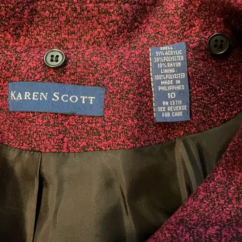 Karen Scott Fuchsia and Black Blazer Jacket Size 10
