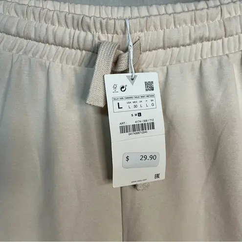 ZARA NWT  Cream Cargo Sweatpants/Joggers Size L