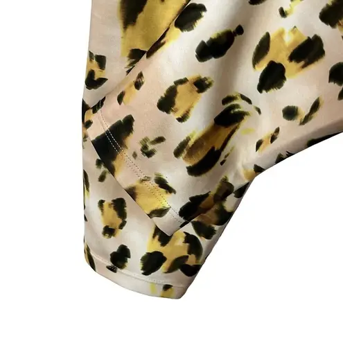Carbon 38 Womens High Rise 7/8 Legging Watercolor Leopard Pull On Size Small