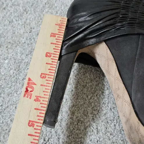 LAMB Gray Suede Scrunched Leather Stiletto Bootie Boots Size 8.5