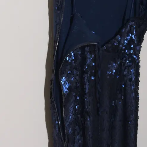 Line and Dot  Navy Blue Seymour Sequin Maxi Cocktail Dress Maxi LD3395 S New