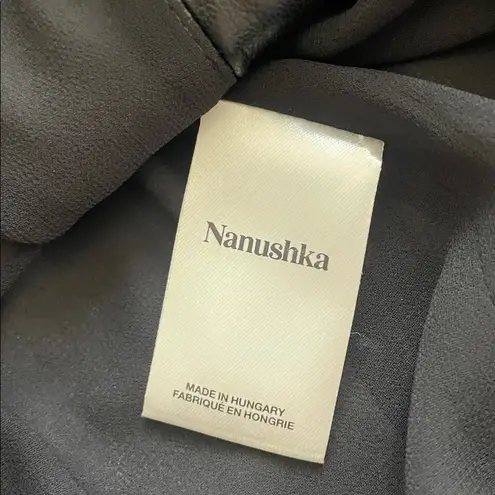 NANUSHKA Milo Sarong Vegan Leather Mini Skirt Black Size XS